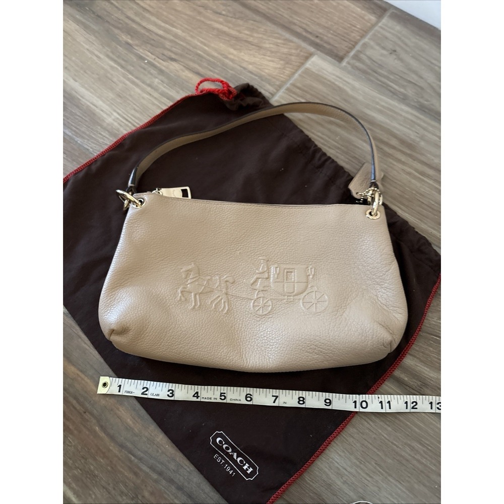 Coach Shoulder Bag Leather Beige w/ Tag 33521 Used W/ Dust Bag Cover - Picture 11 of 13